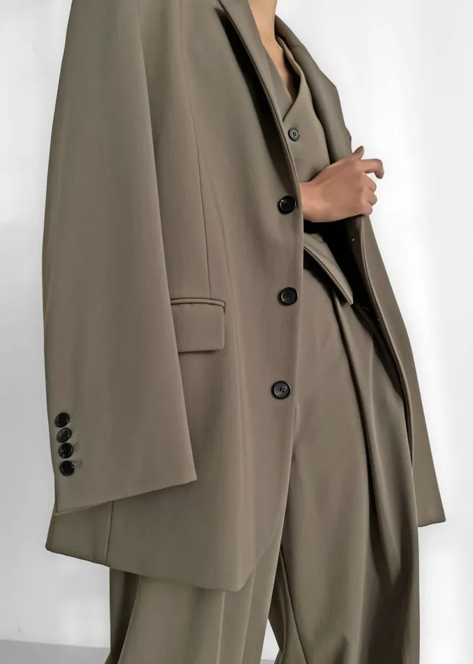 Women Tansy Oversized Blazer 8211 Olive The Frankie Shop Outerwear
