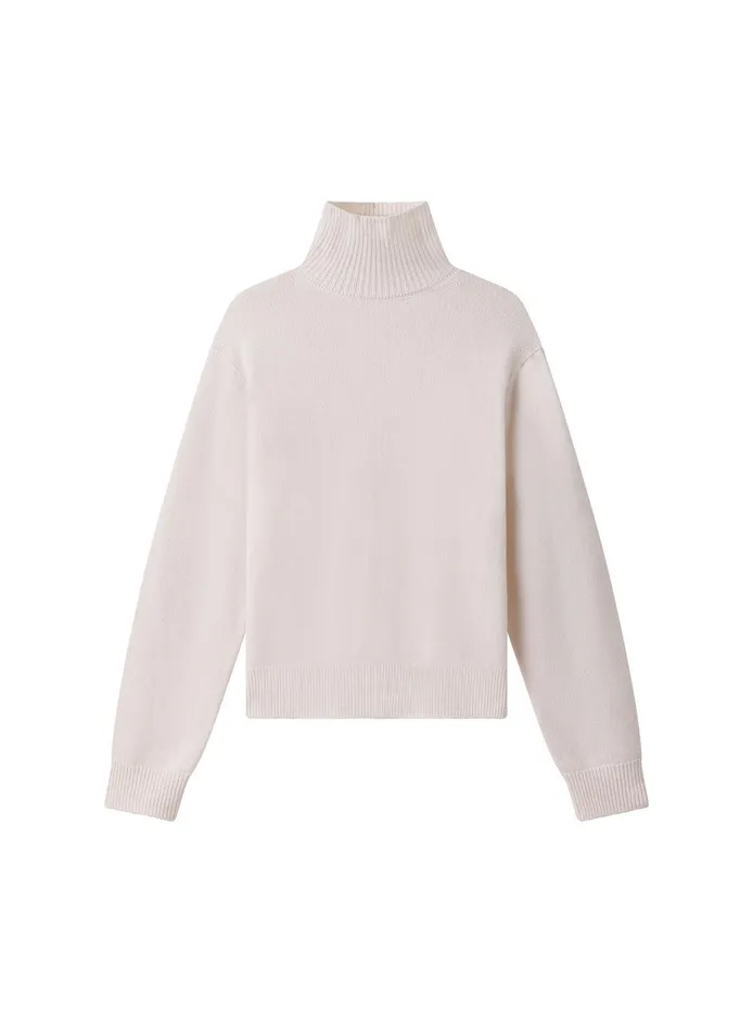 Women Teddy Cashmere Turtleneck Sweater Natural ALC Sweaters
