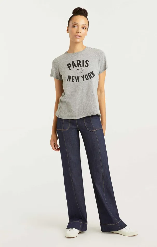 Women Tees and Pullovers Cinq Sept Paris New York Tee Heather Greyblack