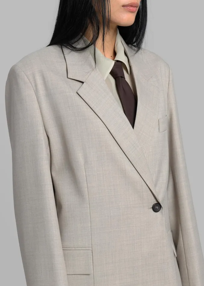 Women Tessa Wool Blazer 8211 Beige The Frankie Shop Outerwear