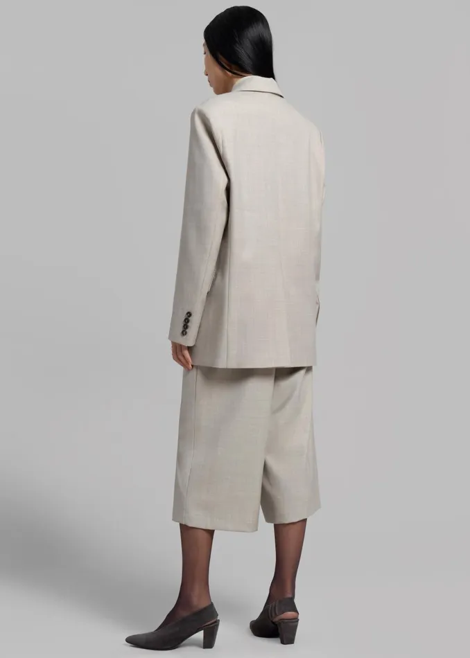 Women Tessa Wool Blazer 8211 Beige The Frankie Shop Outerwear