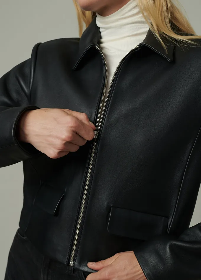 Women THE MAREN LEATHER JACKET Black Jackets Outerwear Joe8217s Jeans