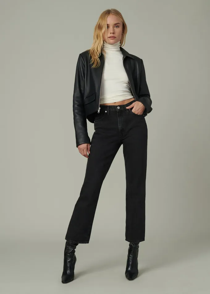 Women THE MAREN LEATHER JACKET Black Jackets Outerwear Joe8217s Jeans