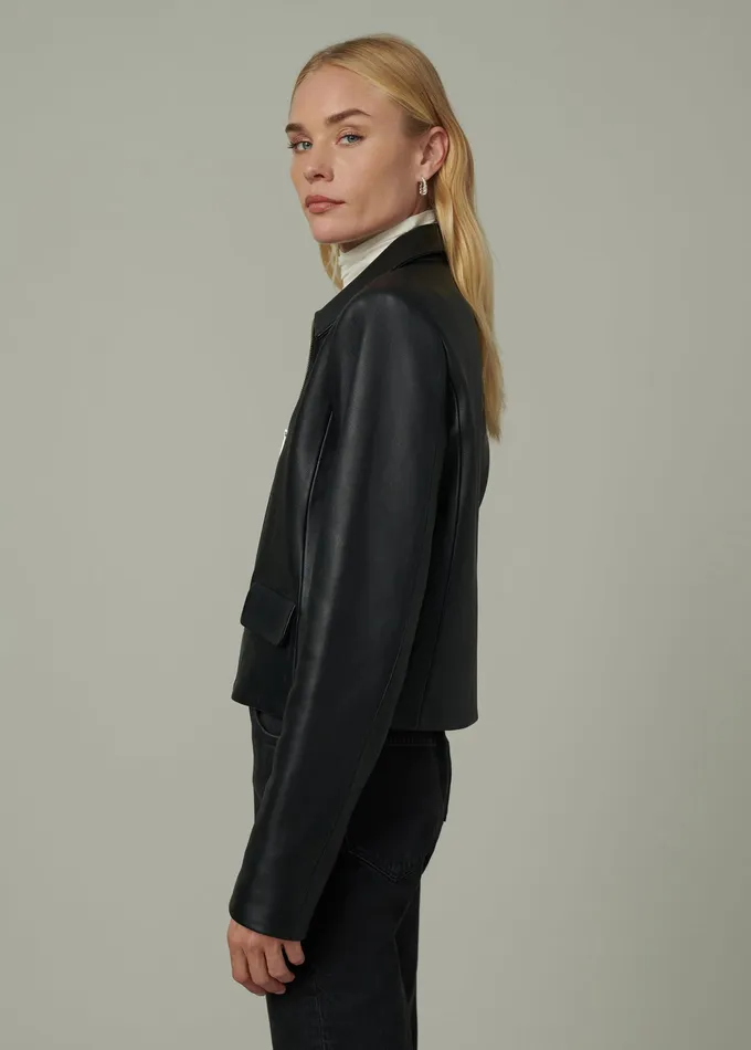 Women THE MAREN LEATHER JACKET Black Jackets Outerwear Joe8217s Jeans