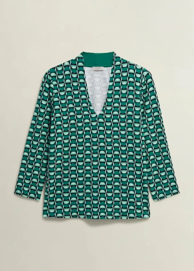 Women Tops Hobbs Aimee Printed Top Agate Green