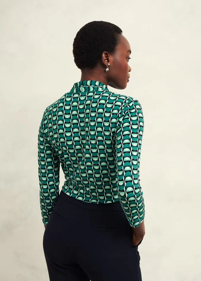 Women Tops Hobbs Aimee Printed Top Agate Green