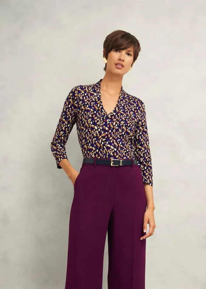 Women Tops Hobbs Aimee Printed Top Purple Multi
