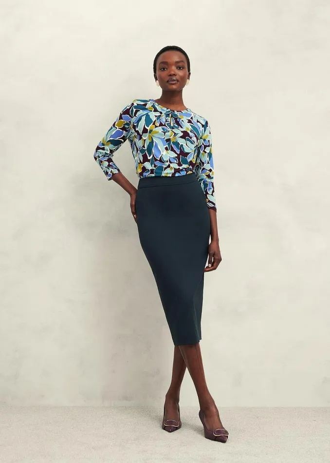 Women Tops Hobbs Julia Printed Top Malbec Multi