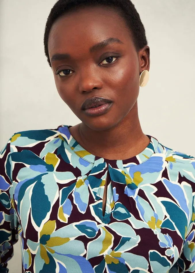Women Tops Hobbs Julia Printed Top Malbec Multi