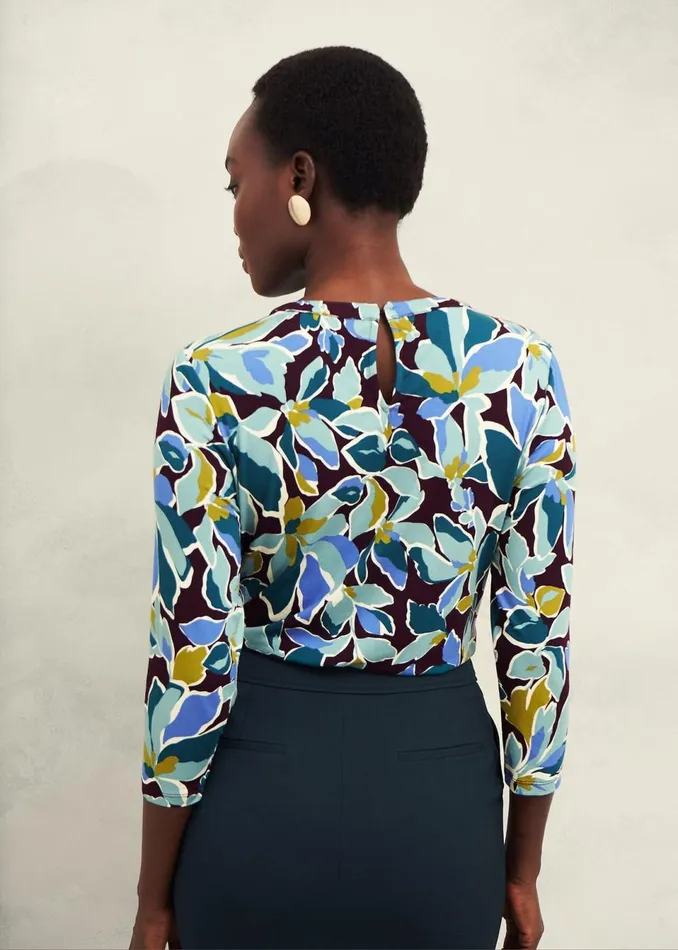 Women Tops Hobbs Julia Printed Top Malbec Multi
