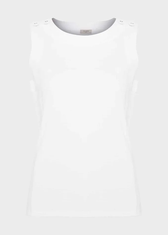 Women Tops Hobbs Maddy Cotton Top White