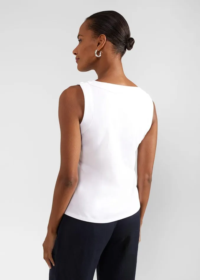 Women Tops Hobbs Maddy Cotton Top White