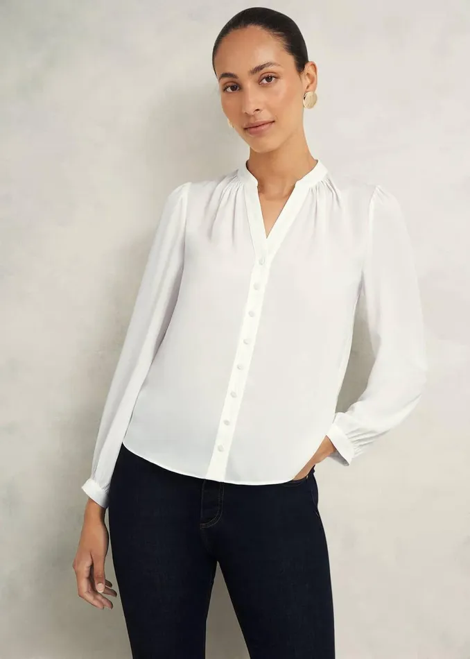 Women Tops Hobbs Peony Blouse Ivory