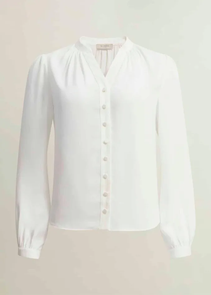 Women Tops Hobbs Peony Blouse Ivory