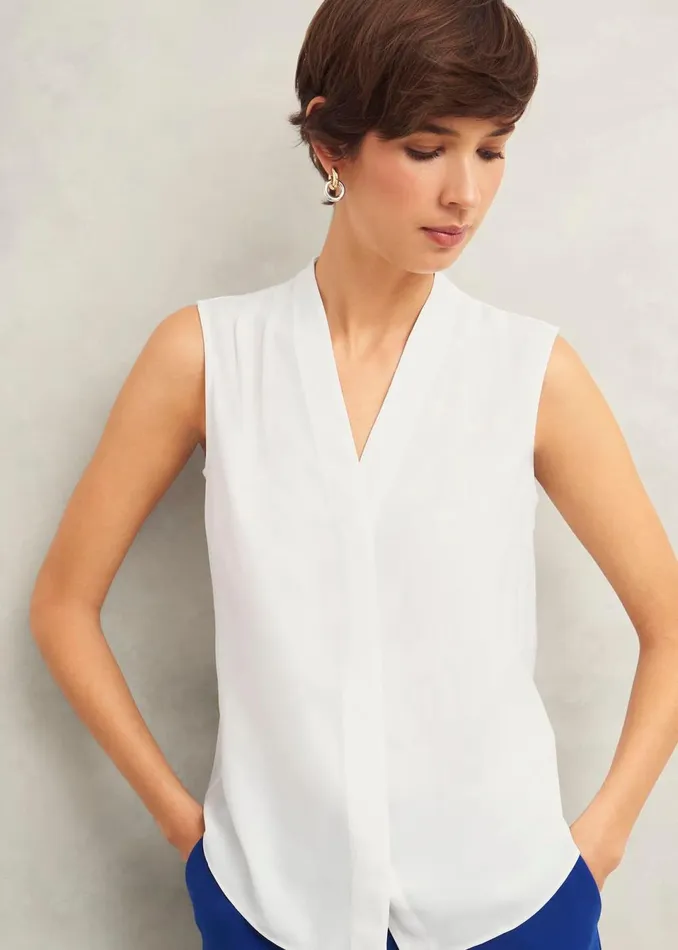 Women Tops Hobbs Poppy Blouse Ivory