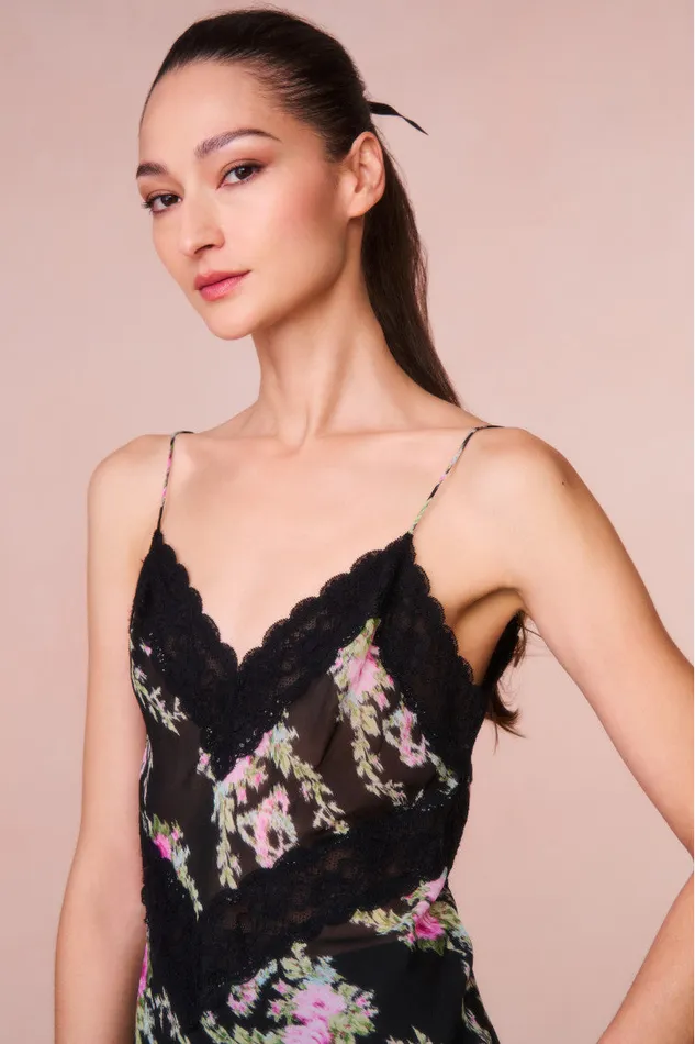 Women Tops LoveShackFancy Brimsley Floral LaceTrimmed Top Black Coffee