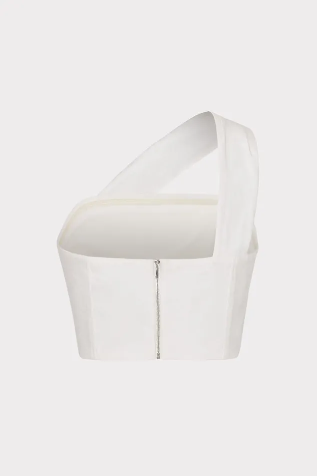 Women Tops Milly Arantza Draped One Shoulder Top White Women Tops Milly Arantza Draped One Shoulder Top White