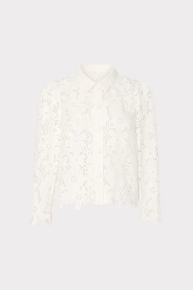Women Tops Milly June Roja Lace Top White