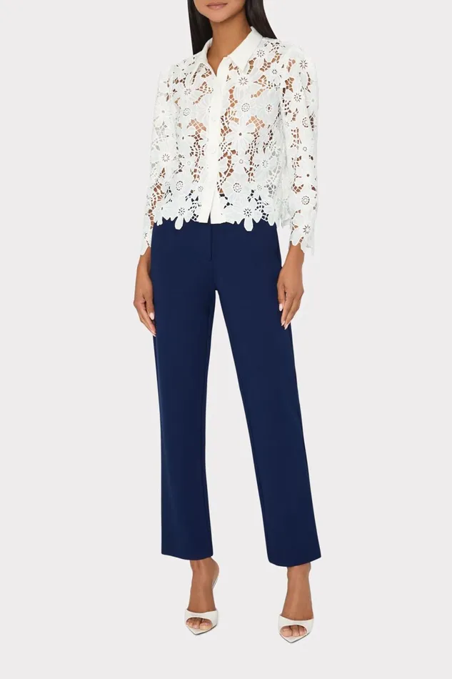 Women Tops Milly June Roja Lace Top White