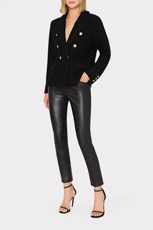 Women Tops Milly Kimmie Textured Knit Blazer Black Women Tops Milly Kimmie Textured Knit Blazer Black