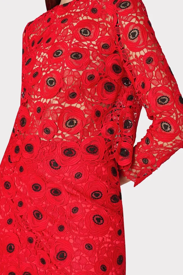 Women Tops Milly Nori Embroidered Lace Top Redblack