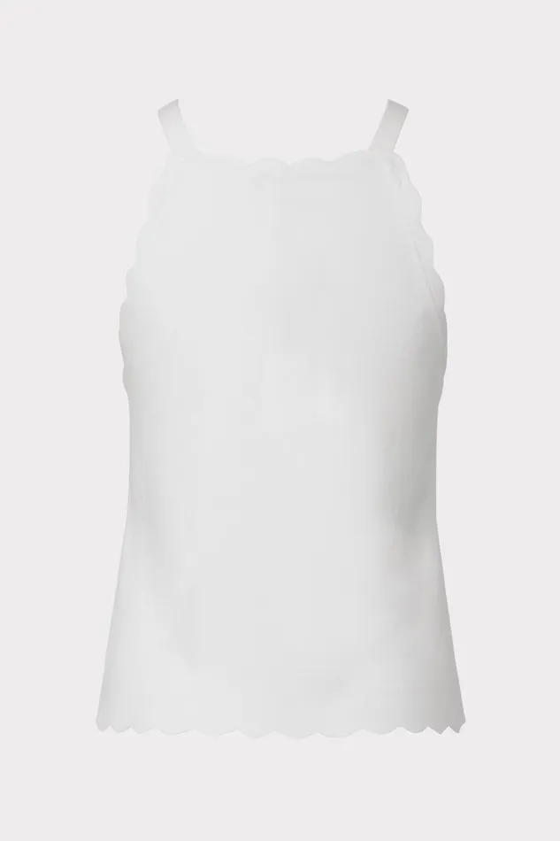 Women Tops Milly Scallop Tank Ecru Women Tops Milly Scallop Tank Ecru