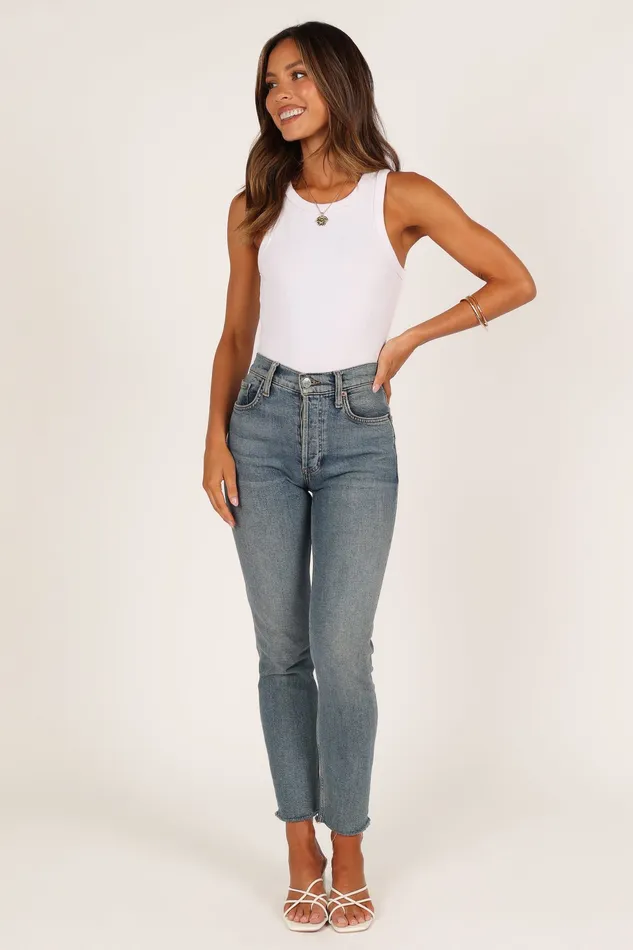 Women Tops petalandpup Ari Ribbed Tank Top 8211 White White