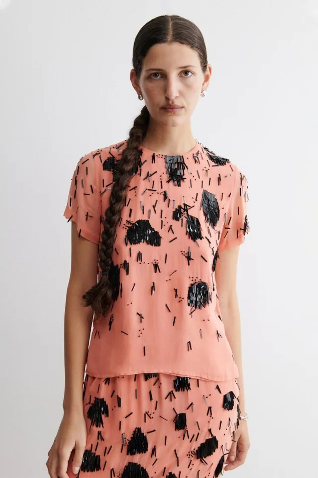 Women Tops Rachel Comey Delmara Top Coralblack Women Tops Rachel Comey Delmara Top Coralblack