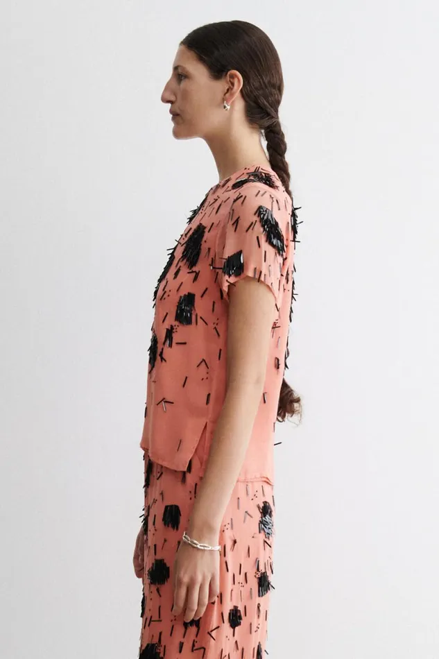 Women Tops Rachel Comey Delmara Top Coralblack Women Tops Rachel Comey Delmara Top Coralblack