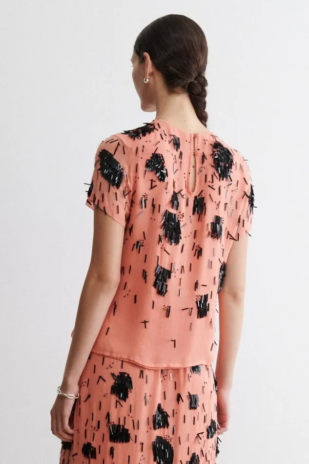 Women Tops Rachel Comey Delmara Top Coralblack Women Tops Rachel Comey Delmara Top Coralblack