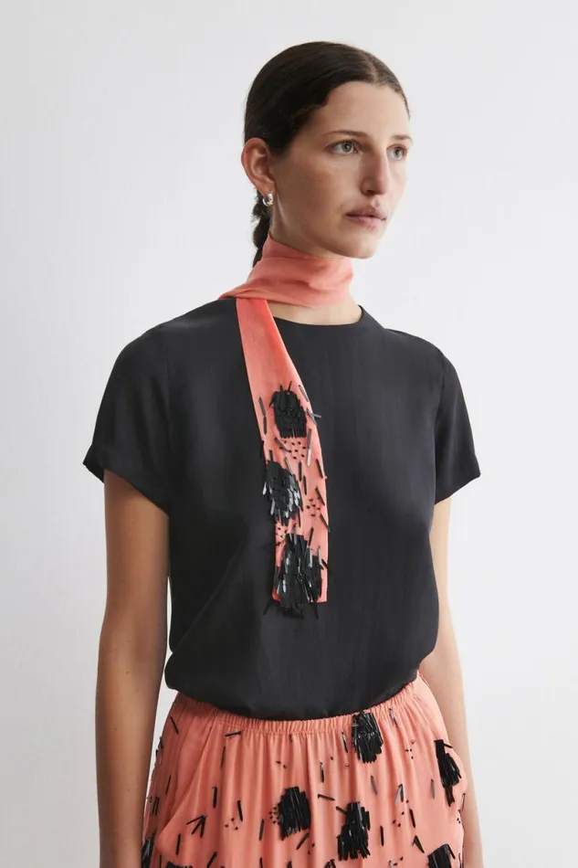 Women Tops Rachel Comey Delmara Top Coralblack Women Tops Rachel Comey Delmara Top Coralblack