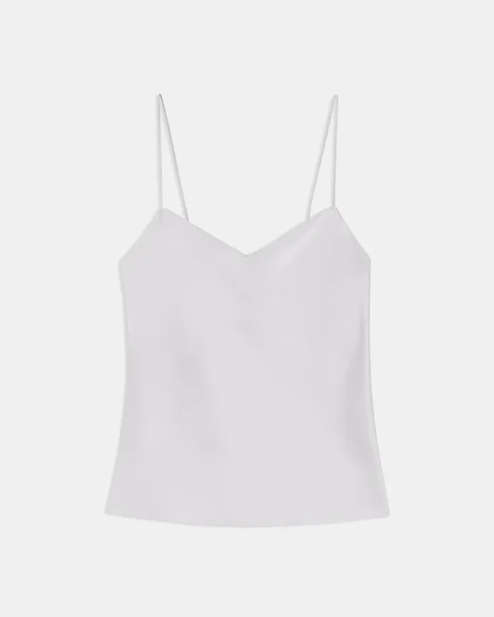 Women Tops Theory Draped Camisole In Satin Silver