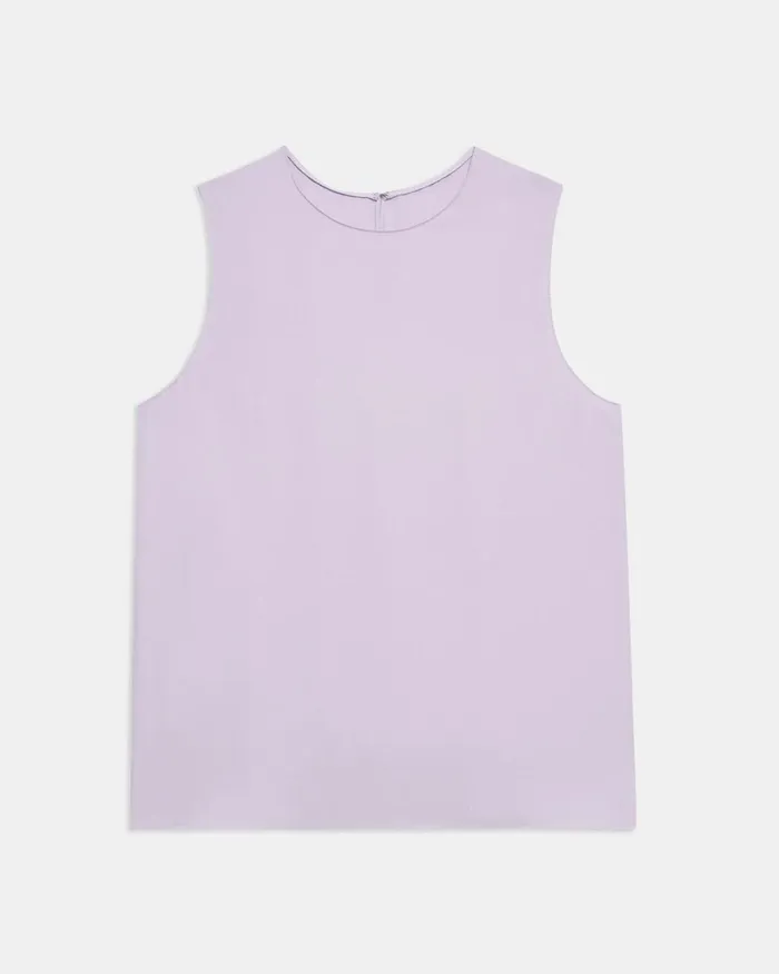 Women Tops Theory Shell Top In Silk Georgette Lilac Sky