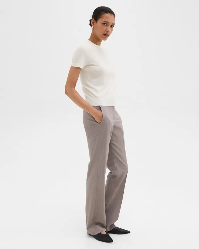 Women Tops Theory Sweater Tee In Regal Wool New Ivory