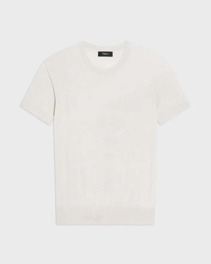Women Tops Theory Sweater Tee In Regal Wool New Ivory