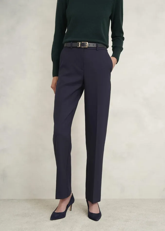 Women Trousers Hobbs Gerrie Straight Trousers Navy