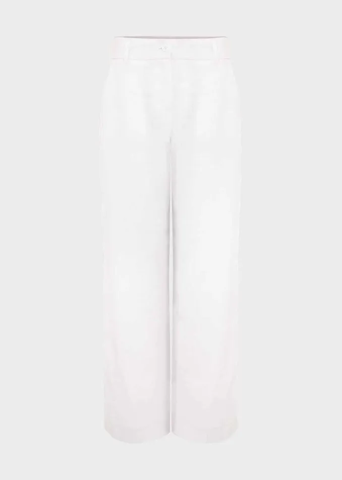 Women Trousers Hobbs Lynn Linen Trousers White