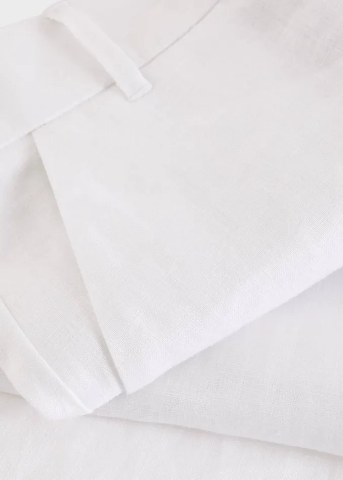 Women Trousers Hobbs Lynn Linen Trousers White