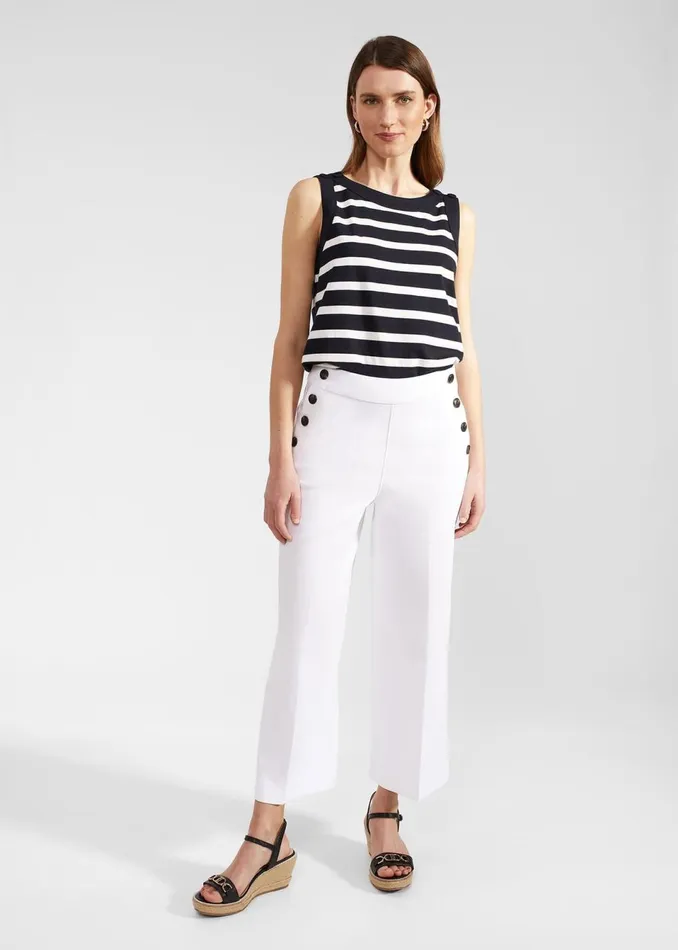 Women Trousers Hobbs Simone Crop Trousers White
