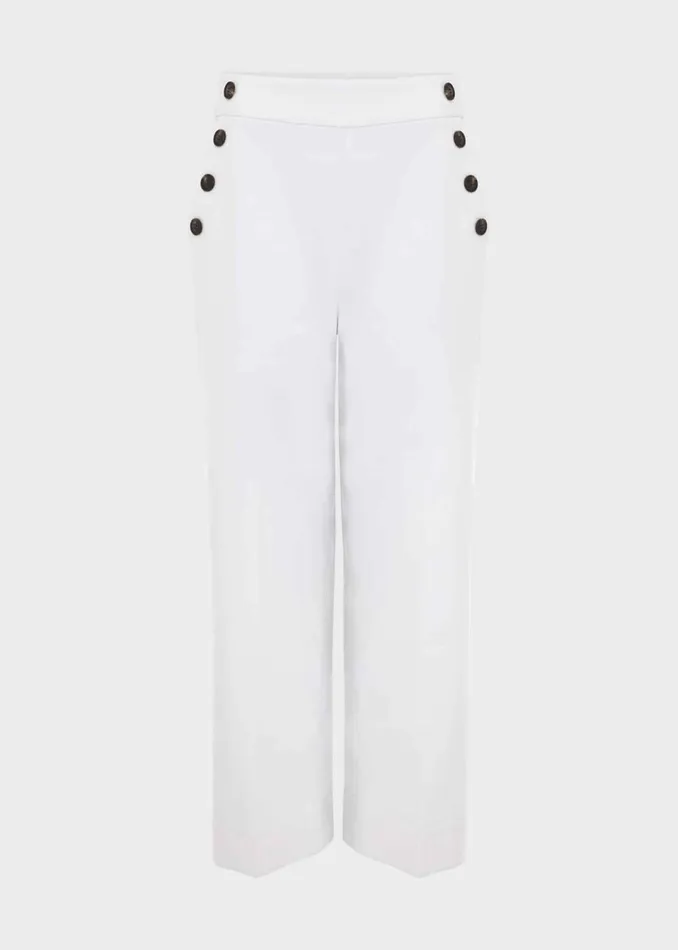 Women Trousers Hobbs Simone Crop Trousers White