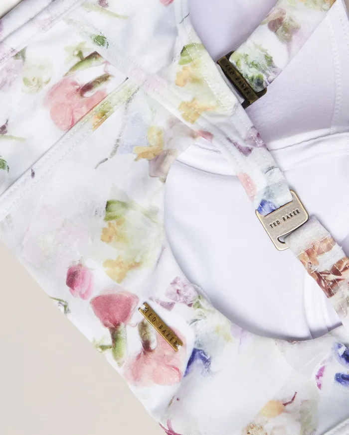 Women ULANIA 8211 Floral Longline Underwired Bikini Top White Ted Baker Swimwear and Beachwear Women ULANIA 8211 Floral Longline Underwired Bikini Top White Ted Baker Swimwear and Beachwear