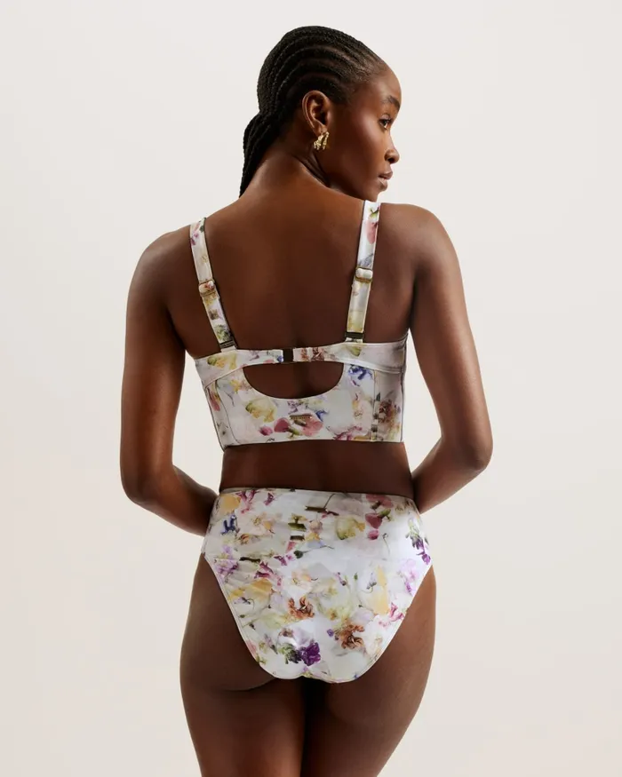 Women ULANIA 8211 Floral Longline Underwired Bikini Top White Ted Baker Swimwear and Beachwear Women ULANIA 8211 Floral Longline Underwired Bikini Top White Ted Baker Swimwear and Beachwear