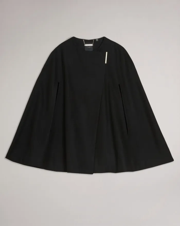Women VALARIY 8211 Melton Wool Cape Black Ted Baker Coats and Jackets