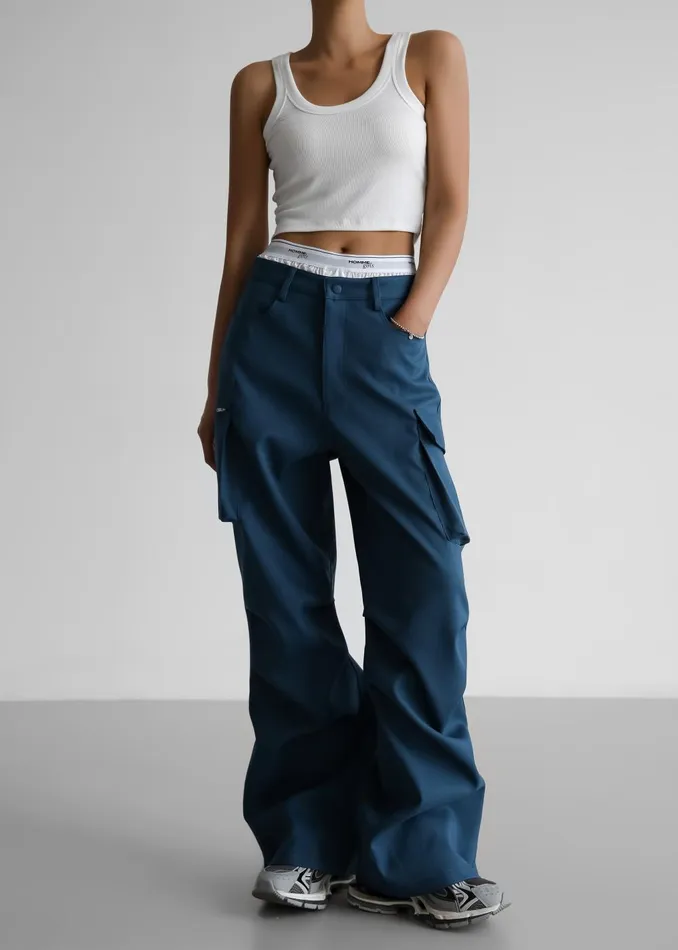 Women Valo Cargo Pants 8211 Navy The Frankie Shop Bottoms