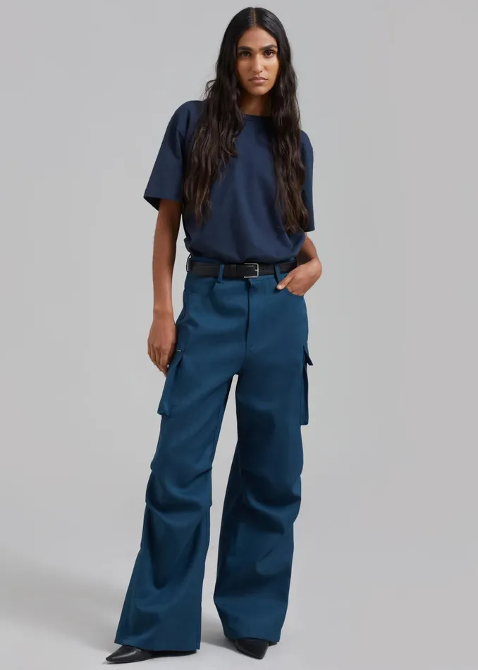 Women Valo Cargo Pants 8211 Navy The Frankie Shop Bottoms