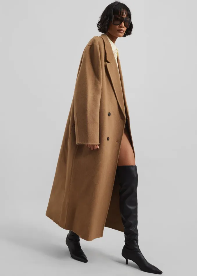 Women Veonce Oversized Wool Coat 8211 Camel The Frankie Shop Outerwear