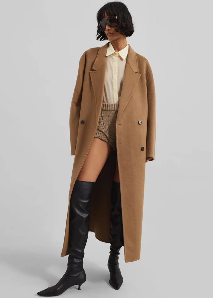 Women Veonce Oversized Wool Coat 8211 Camel The Frankie Shop Outerwear