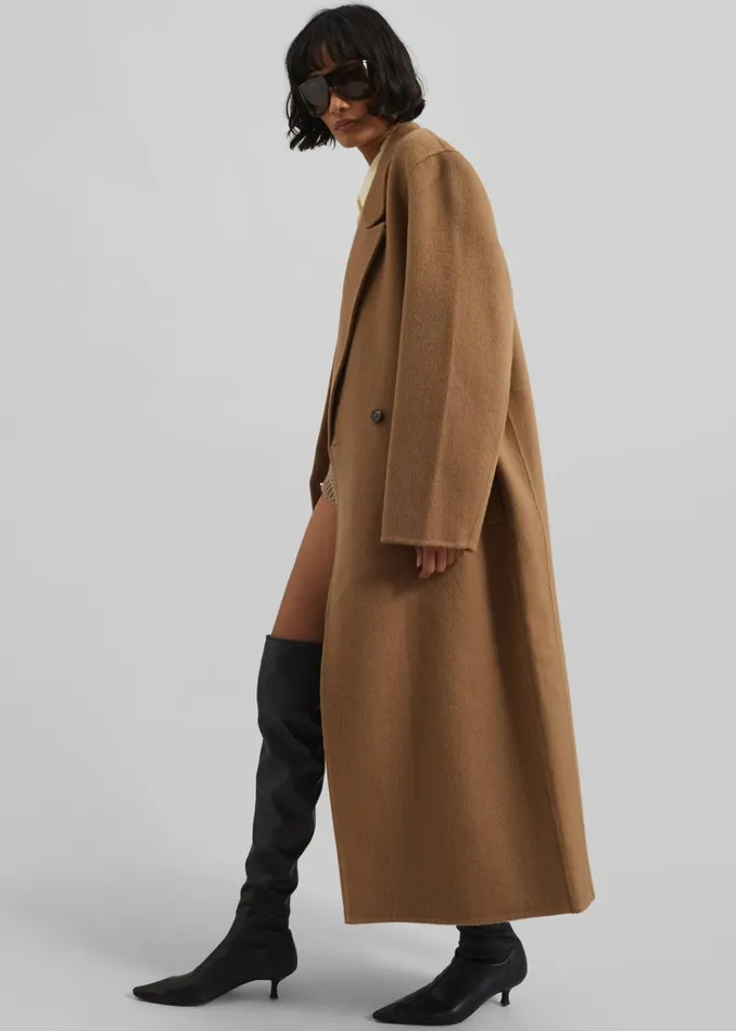 Women Veonce Oversized Wool Coat 8211 Camel The Frankie Shop Outerwear