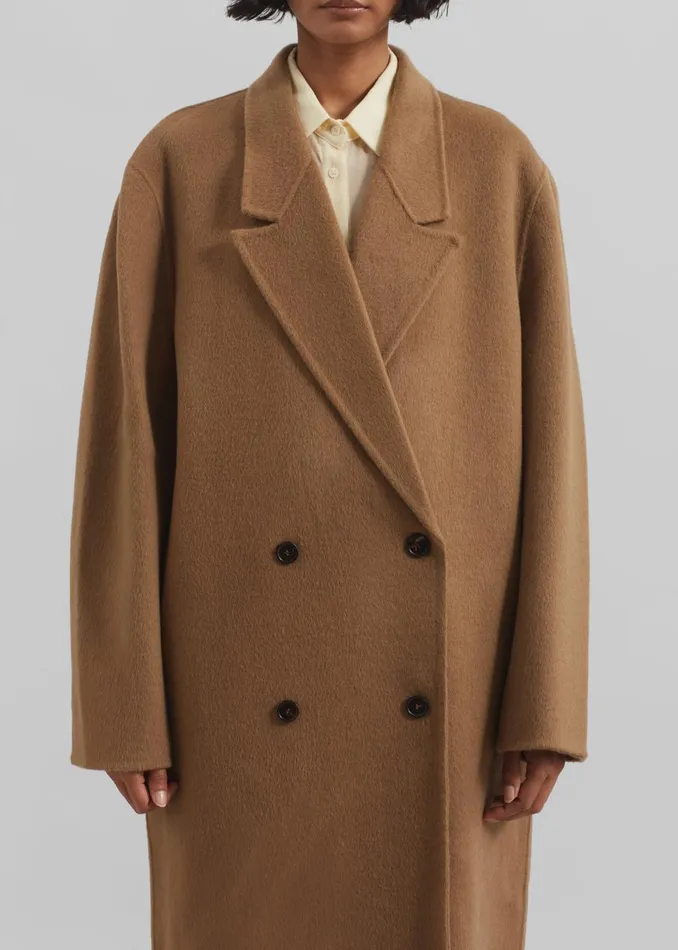 Women Veonce Oversized Wool Coat 8211 Camel The Frankie Shop Outerwear