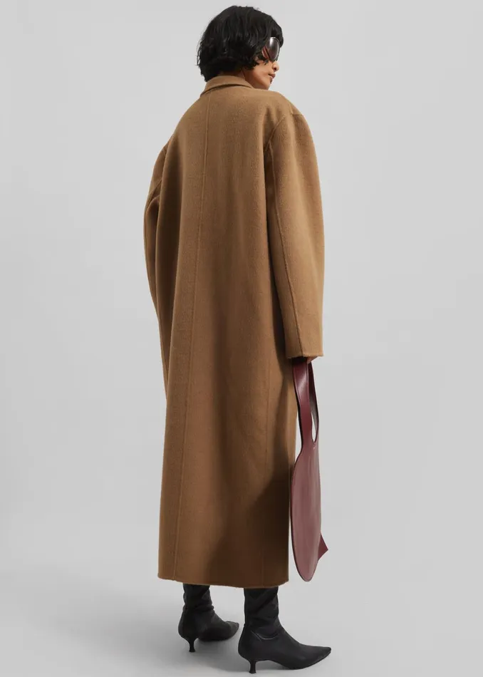 Women Veonce Oversized Wool Coat 8211 Camel The Frankie Shop Outerwear